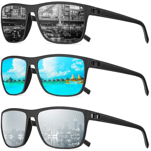 QALLY Men's Polarized Sunglasses Retro Sports Polarized Sunglasses